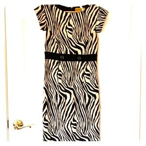 Nicole Miller Zebra Knit Dress